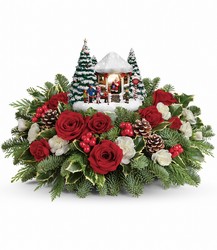 Thomas Kinkade's Jolly Santa Bouquet Cottage Florist Lakeland Fl 33813 Premium Flowers lakeland
